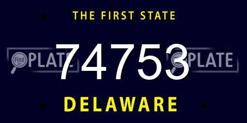 74753 Delaware License Plate