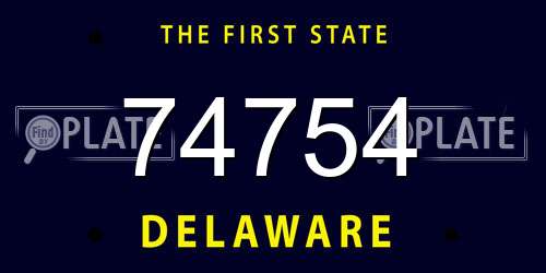 74754 Delaware License Plate
