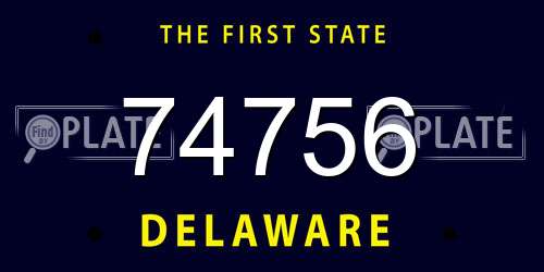 74756 Delaware License Plate