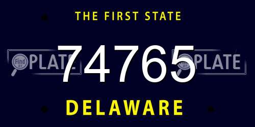 74765 Delaware License Plate