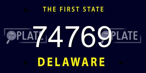 74769 Delaware License Plate