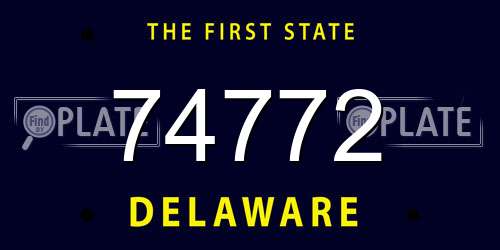74772 Delaware License Plate