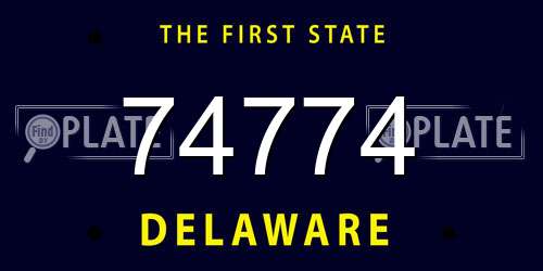 74774 Delaware License Plate