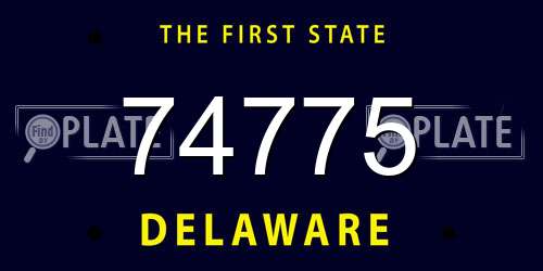74775 Delaware License Plate