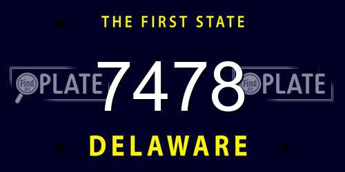 7478 Delaware License Plate