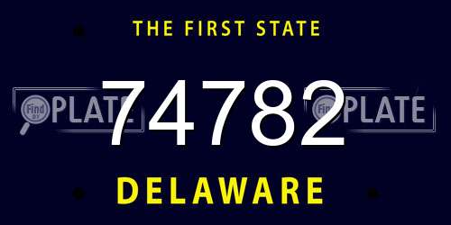 74782 Delaware License Plate
