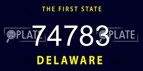74783 Delaware License Plate