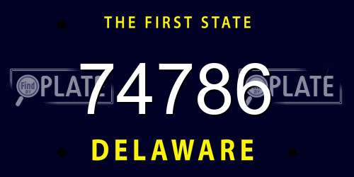 74786 Delaware License Plate