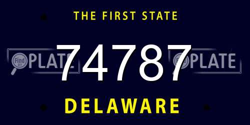 74787 Delaware License Plate