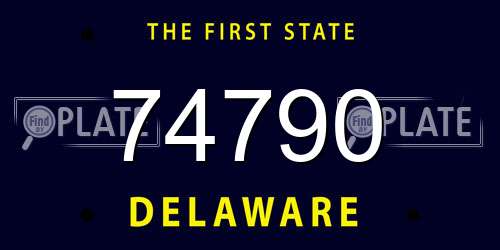 74790 Delaware License Plate