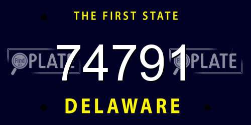 74791 Delaware License Plate