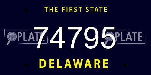 74795 Delaware License Plate