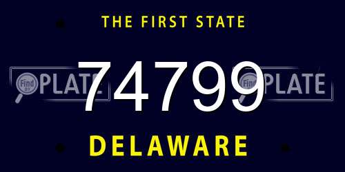 74799 Delaware License Plate