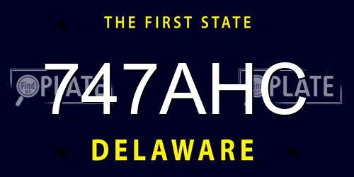 747AHC Delaware License Plate