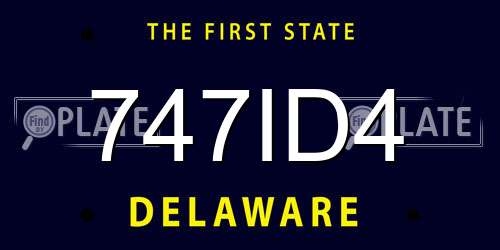 747ID4 Delaware License Plate