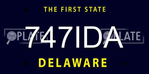 747IDA Delaware License Plate