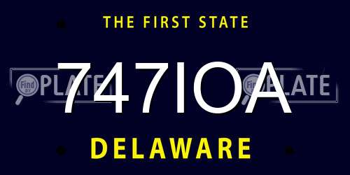 747IOA Delaware License Plate