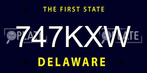747KXW Delaware License Plate