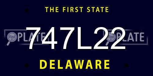 747L22 Delaware License Plate