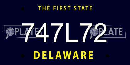 747L72 Delaware License Plate