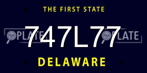 747L77 Delaware License Plate