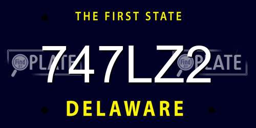 747LZ2 Delaware License Plate