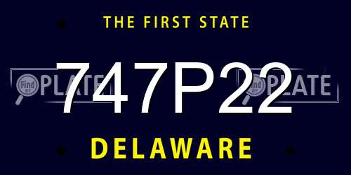 747P22 Delaware License Plate