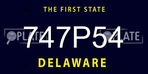 747P54 Delaware License Plate