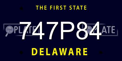 747P84 Delaware License Plate