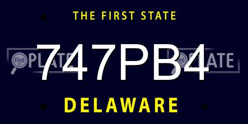 747PB4 Delaware License Plate