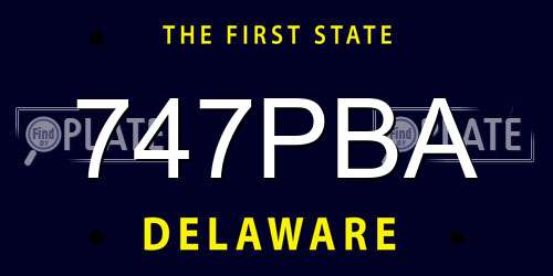 747PBA Delaware License Plate