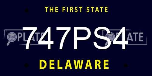 747PS4 Delaware License Plate