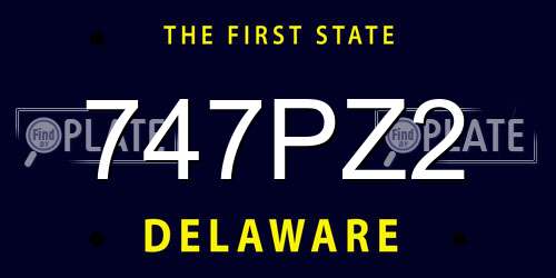 747PZ2 Delaware License Plate