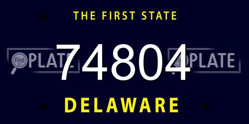 74804 Delaware License Plate