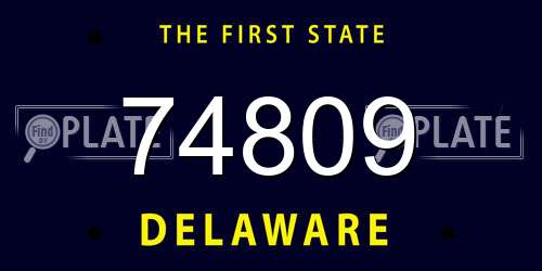 74809 Delaware License Plate