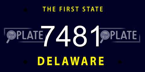 7481 Delaware License Plate