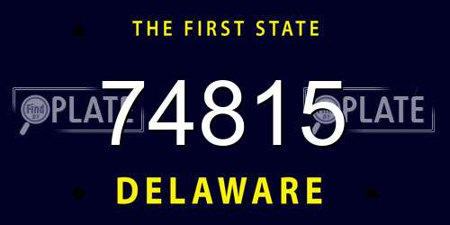 74815 Delaware License Plate
