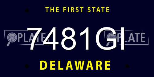 7481GI Delaware License Plate