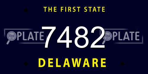 7482 Delaware License Plate