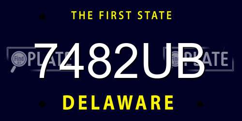 7482UB Delaware License Plate