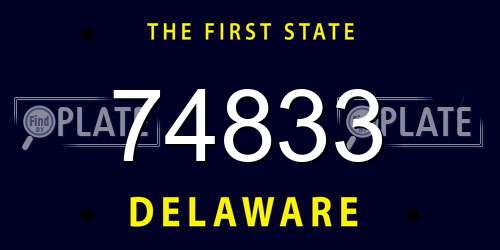 74833 Delaware License Plate