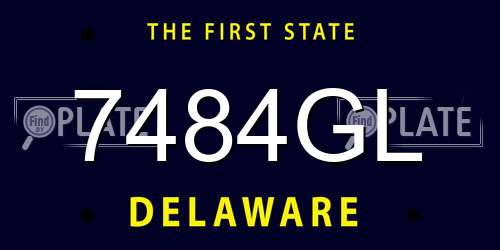 7484GL Delaware License Plate