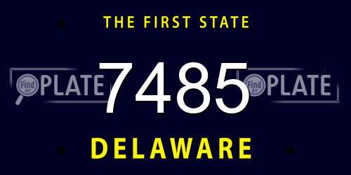 7485 Delaware License Plate