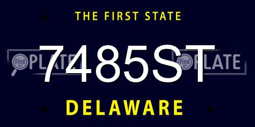 7485ST Delaware License Plate