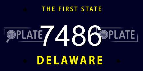 7486 Delaware License Plate