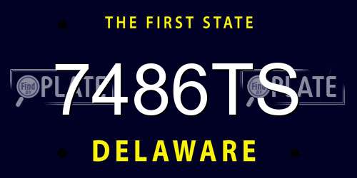 7486TS Delaware License Plate