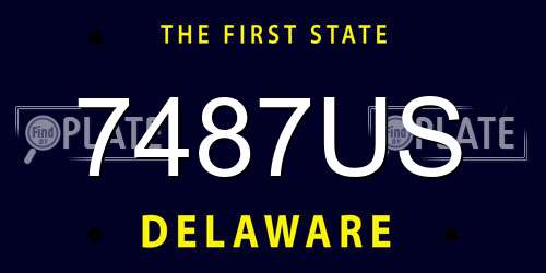 7487US Delaware License Plate