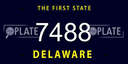 7488 Delaware License Plate