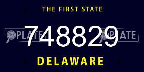 748829 Delaware License Plate