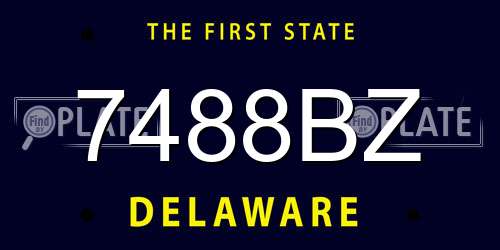 7488BZ Delaware License Plate
